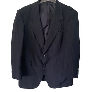EUC Vintage London‎ Square Navy Pinstripe Wool Blend Sport Coat Blazer Size 44R
